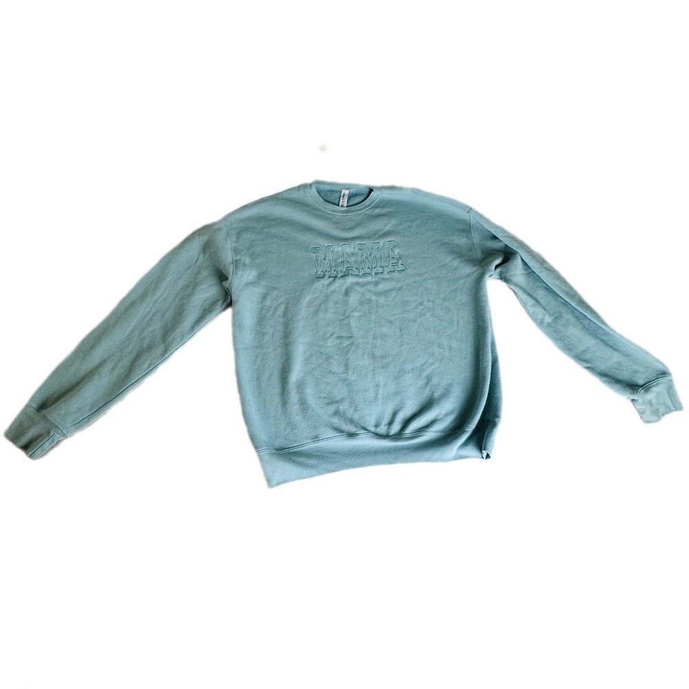 Women “Mama” Mint Green Sweater Bella Canvas